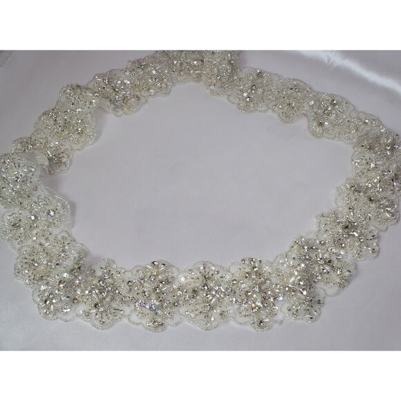 Rhinestone bridal belt, beaded wedding belt sash rhinestone crystal bridal belt - Picture 1 of 6